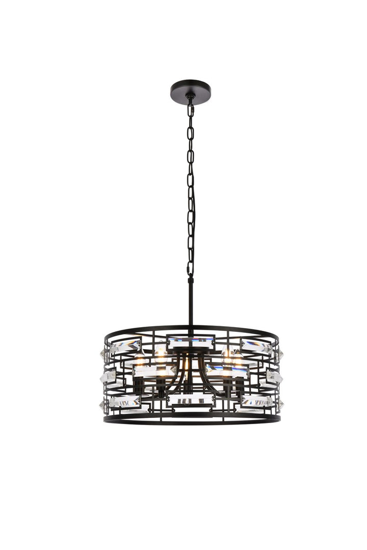 18.5 Inch Pendant In Black by Elegant Lighting