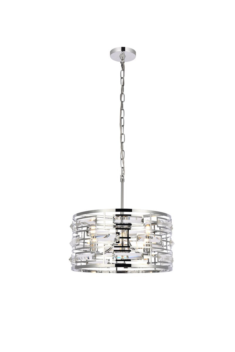 16.5 Inch Pendant In Chrome by Elegant Lighting