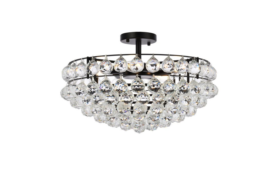 20 Inch Flush Mount In Black by Elegant Lighting