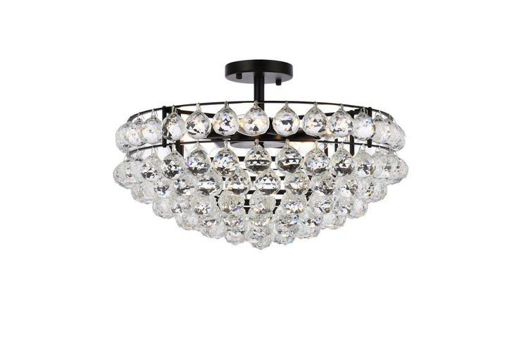 20 Inch Flush Mount In Black by Elegant Lighting