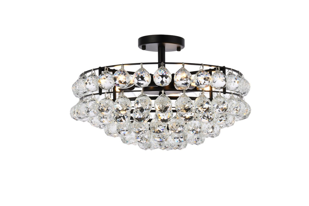18 Inch Flush Mount In Black by Elegant Lighting