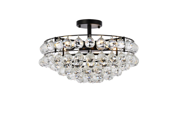 18 Inch Flush Mount In Black by Elegant Lighting