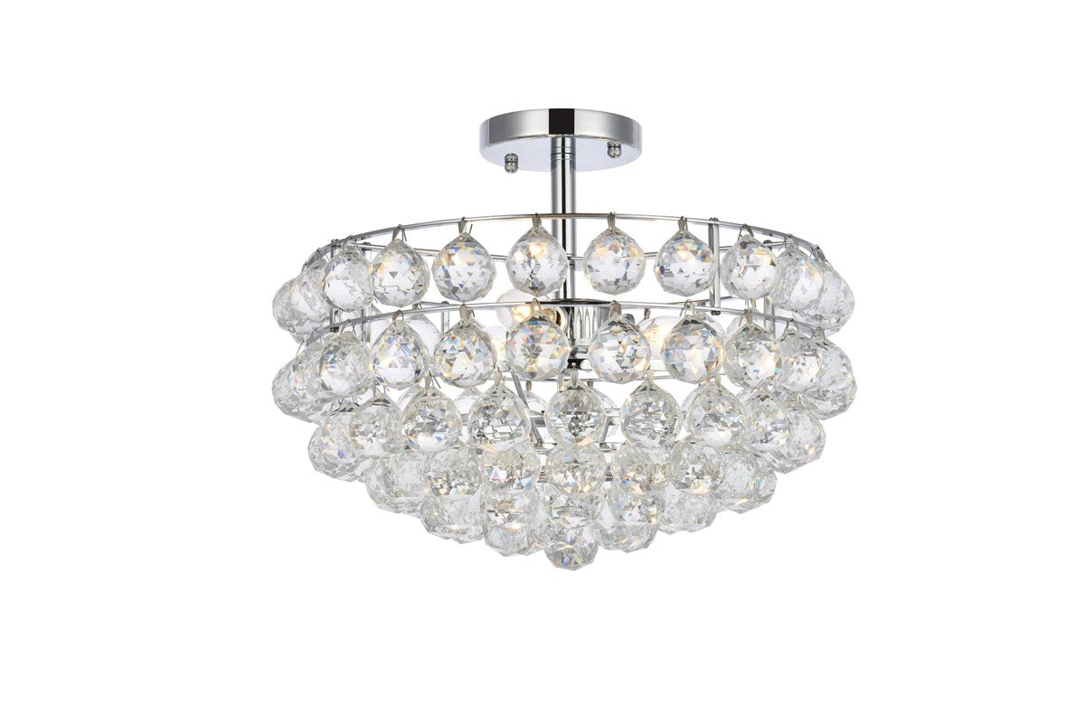 16 Inch Flush Mount In Chrome by Elegant Lighting