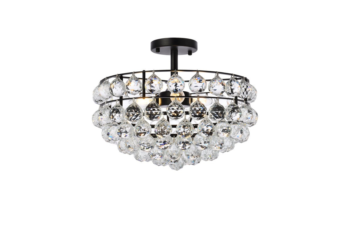 16 Inch Flush Mount In Black by Elegant Lighting