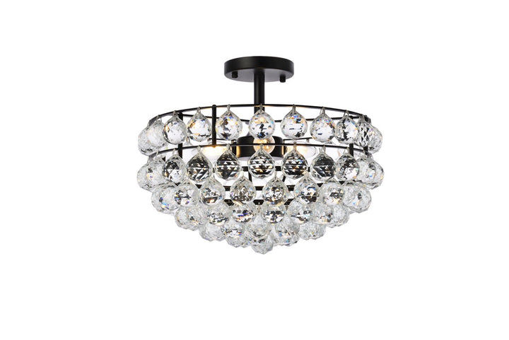 16 Inch Flush Mount In Black by Elegant Lighting