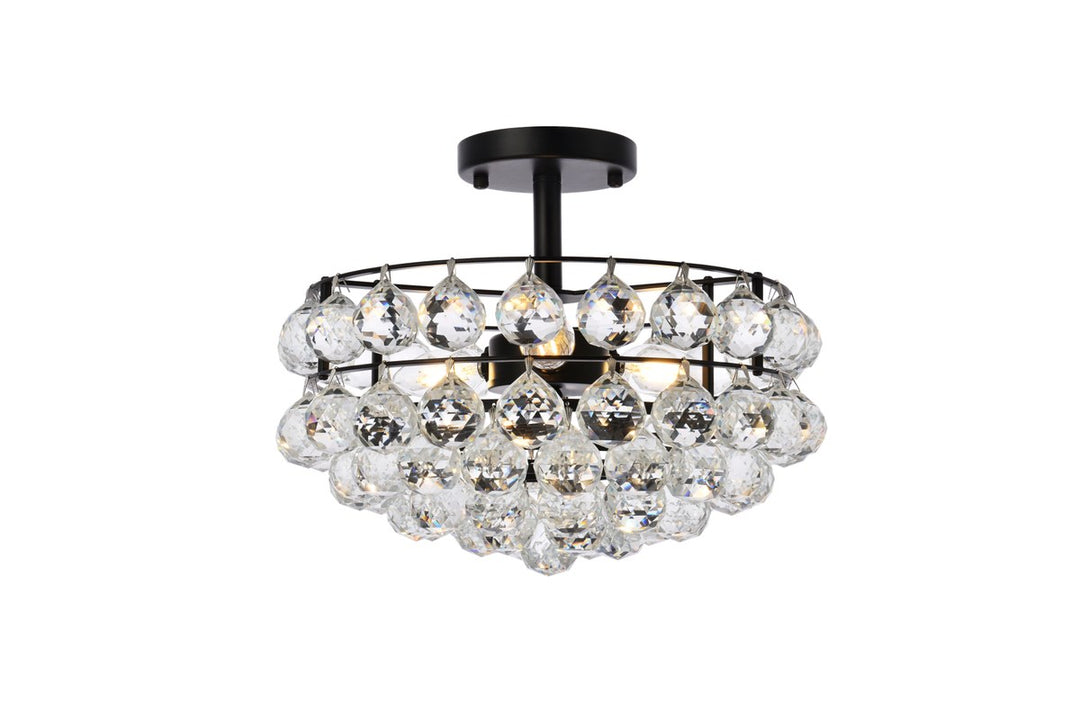 14 Inch Flush Mount In Black by Elegant Lighting