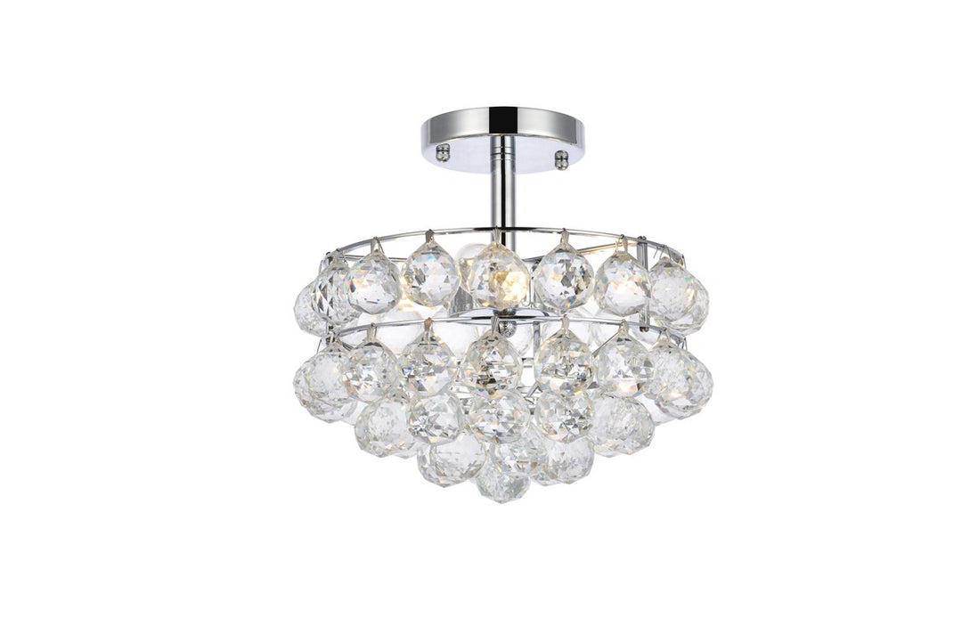 12 Inch Flush Mount In Chrome by Elegant Lighting