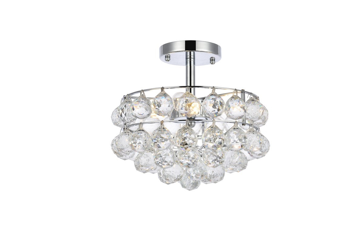 12 Inch Flush Mount In Chrome by Elegant Lighting