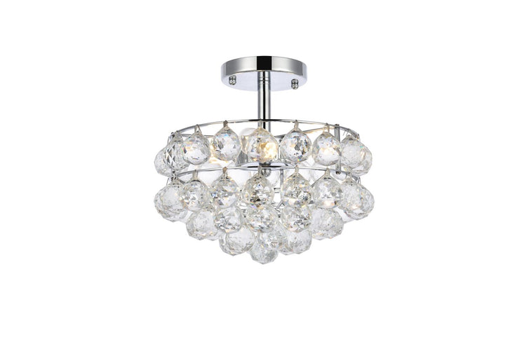 12 Inch Flush Mount In Chrome by Elegant Lighting