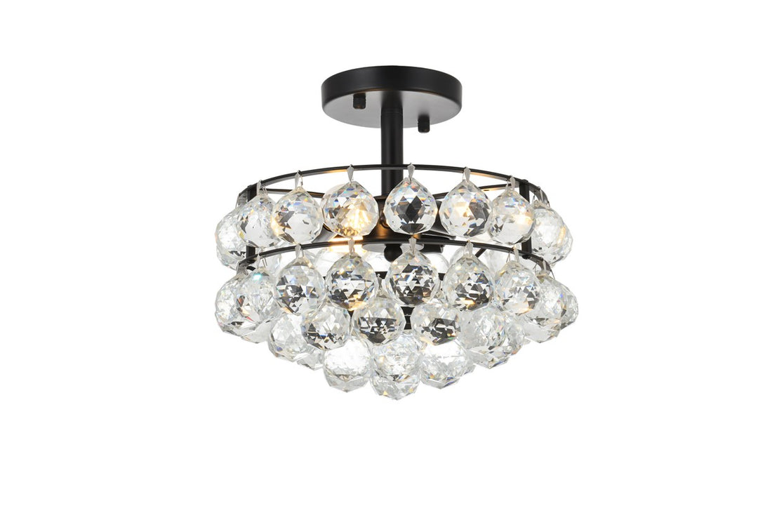 12 Inch Flush Mount In Black by Elegant Lighting