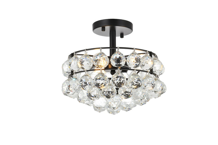 12 Inch Flush Mount In Black by Elegant Lighting
