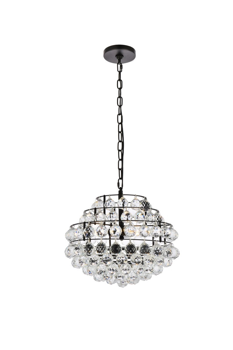 16 Inch Pendant In Black by Elegant Lighting