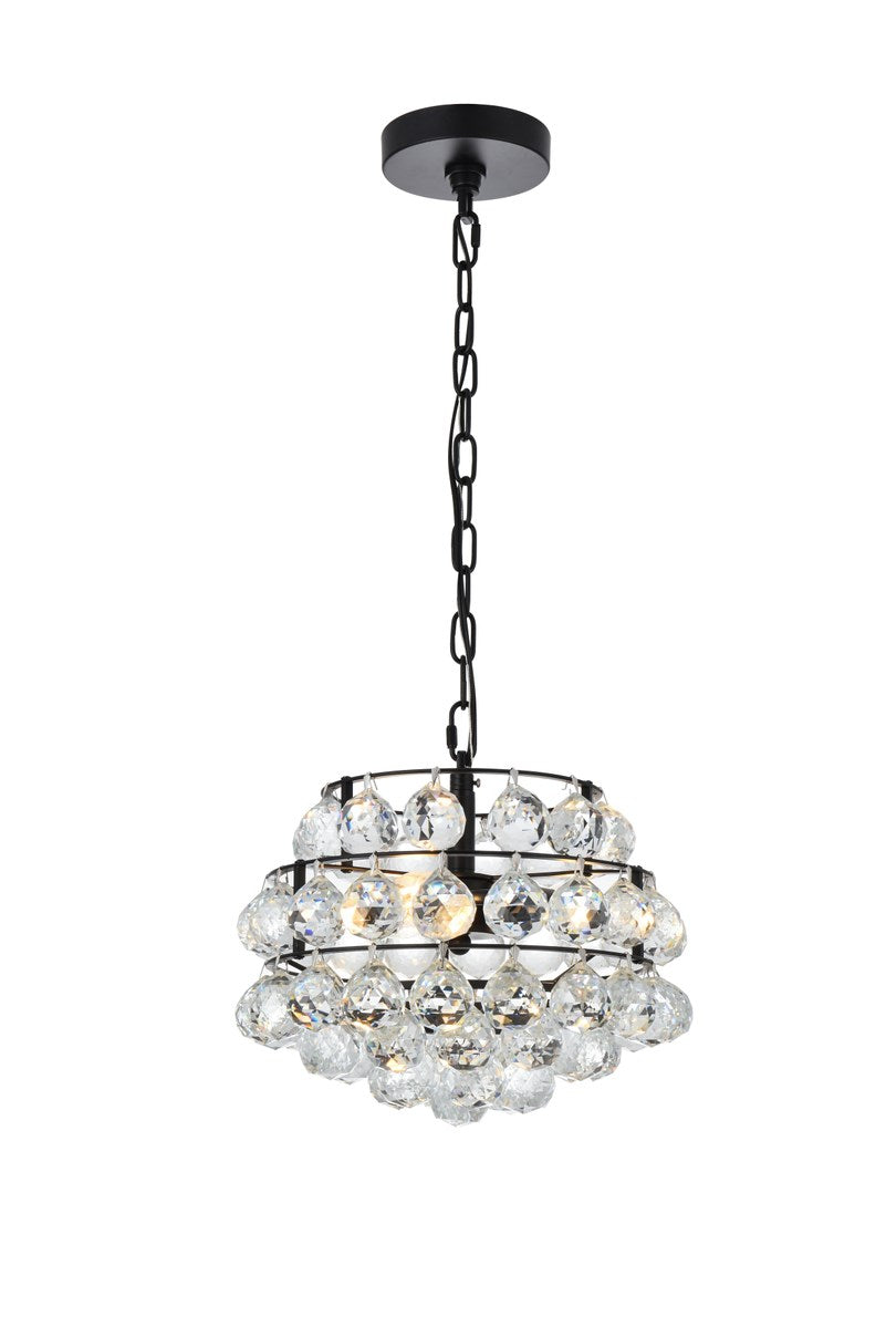 12 Inch Pendant In Black by Elegant Lighting