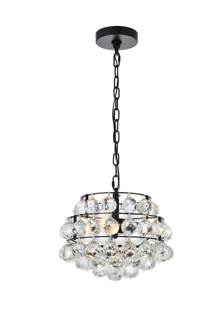 12 Inch Pendant In Black by Elegant Lighting