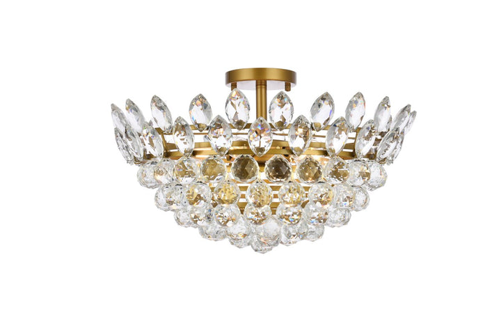 20 Inch Flush Mount In Brass by Elegant Lighting
