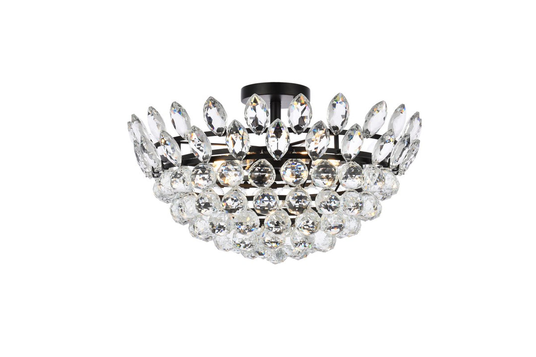 20 Inch Flush Mount In Black by Elegant Lighting