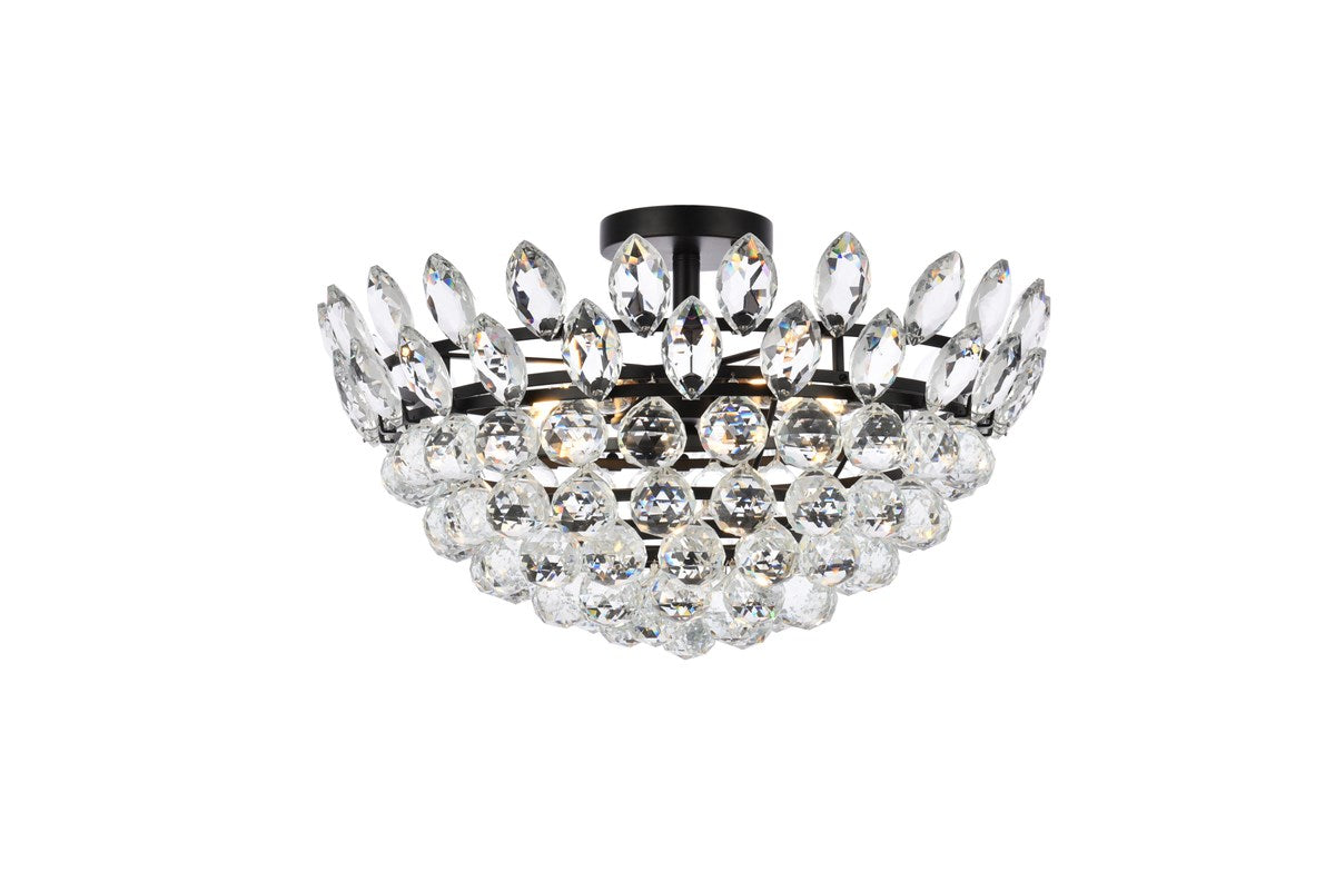 20 Inch Flush Mount In Black by Elegant Lighting
