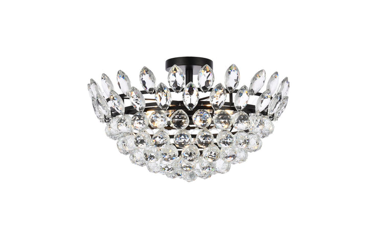 20 Inch Flush Mount In Black by Elegant Lighting