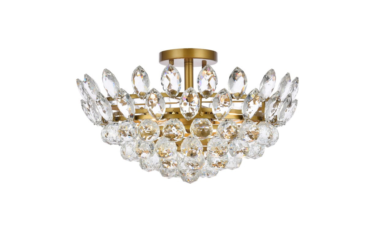 18 Inch Flush Mount In Brass by Elegant Lighting