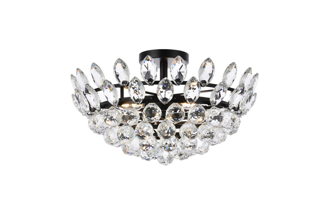 18 Inch Flush Mount In Black by Elegant Lighting