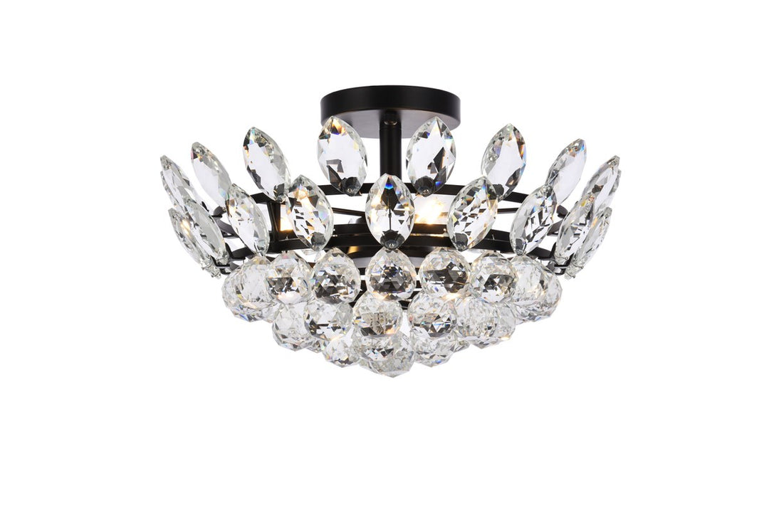 16 Inch Flush Mount In Black by Elegant Lighting
