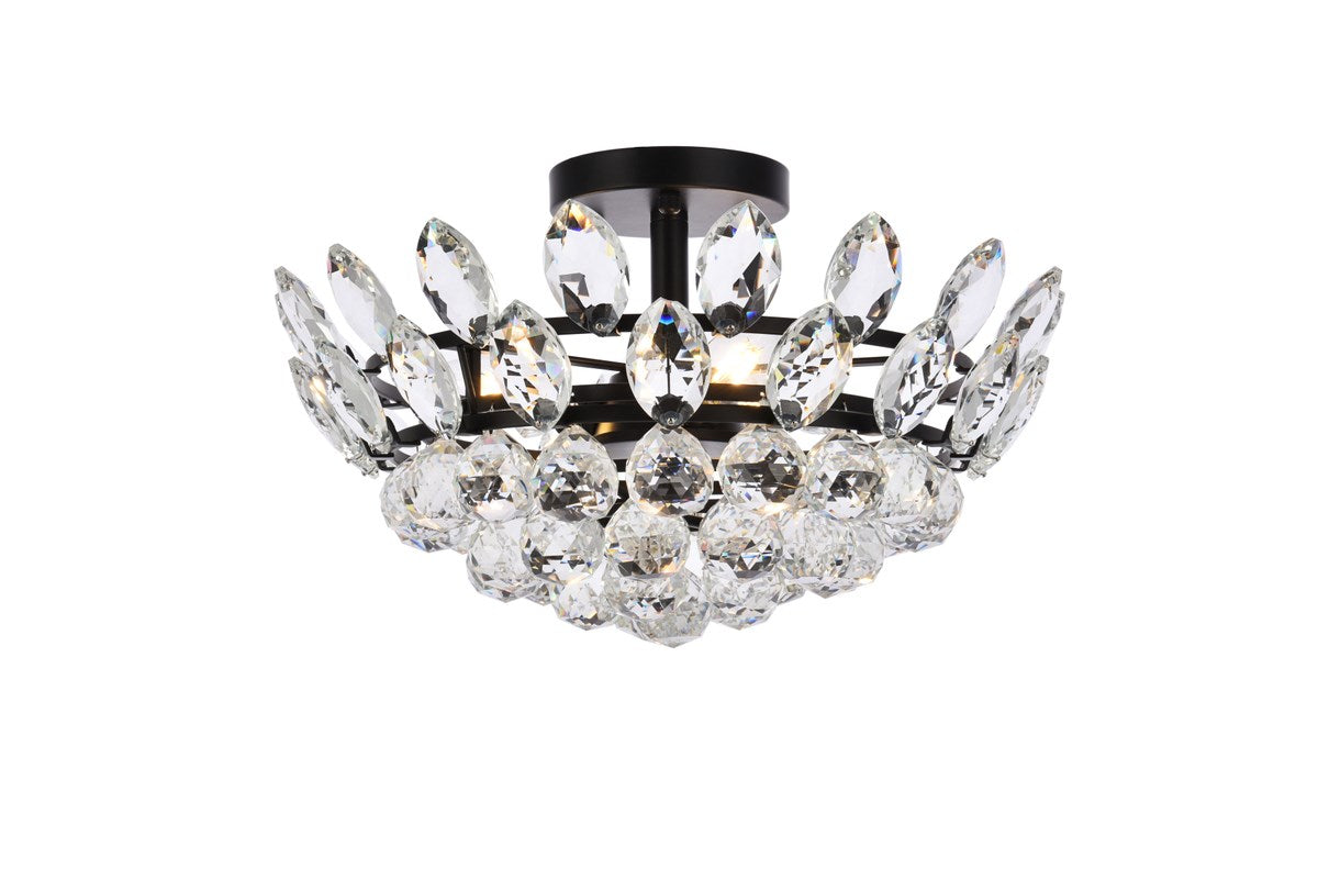 16 Inch Flush Mount In Black by Elegant Lighting