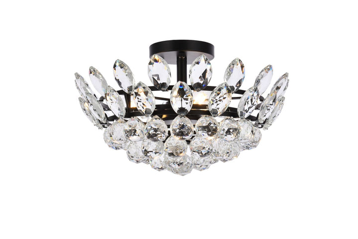 16 Inch Flush Mount In Black by Elegant Lighting