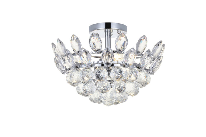 14 Inch Flush Mount In Chrome by Elegant Lighting