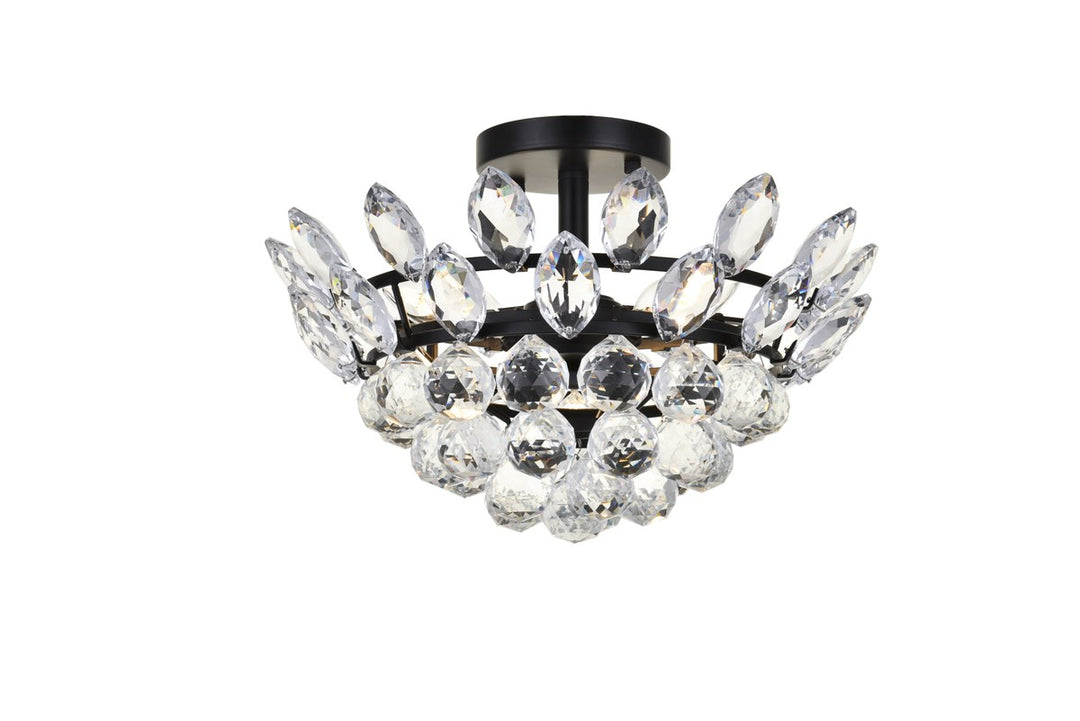 14 Inch Flush Mount In Black by Elegant Lighting