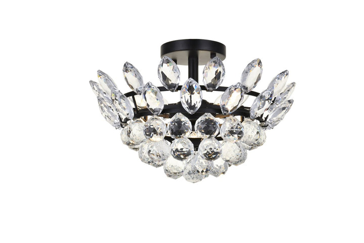 14 Inch Flush Mount In Black by Elegant Lighting