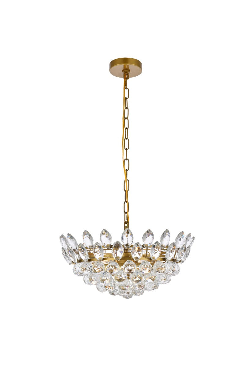 18 Inch Pendant In Brass by Elegant Lighting