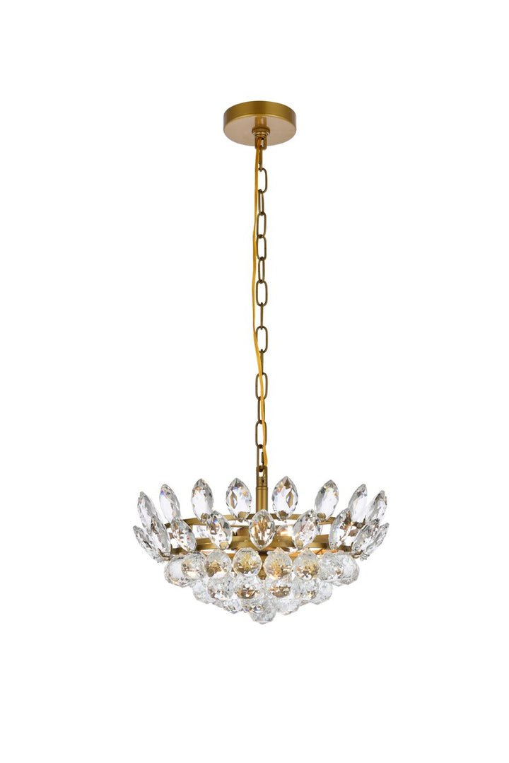16 Inch Pendant In Brass by Elegant Lighting