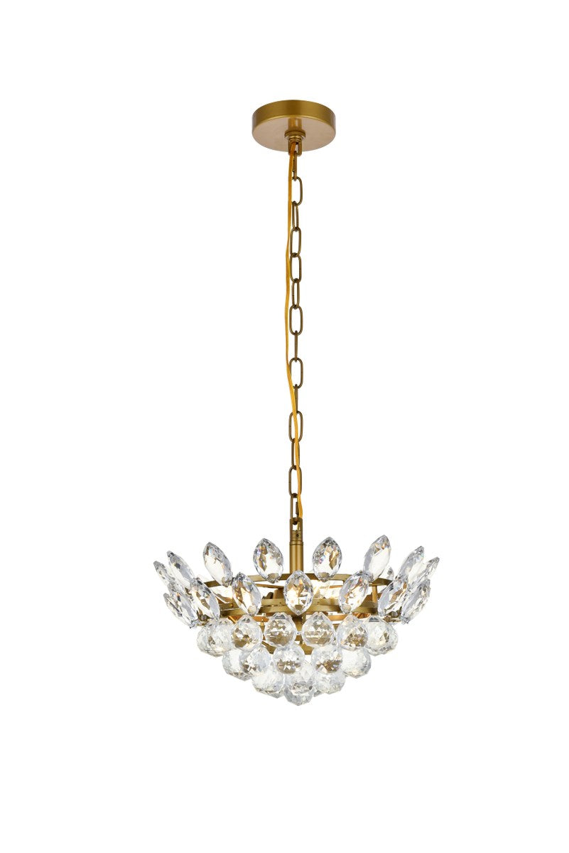 14 Inch Pendant In Brass by Elegant Lighting