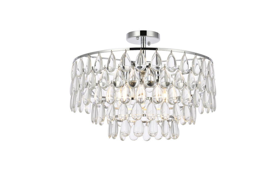 20 Inch Flush Mount In Chrome by Elegant Lighting