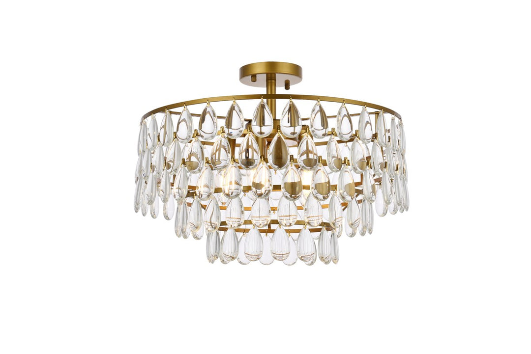 20 Inch Flush Mount In Brass by Elegant Lighting