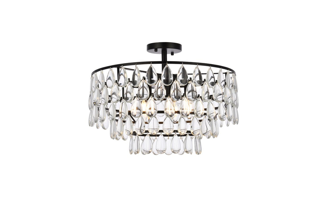 20 Inch Flush Mount In Black by Elegant Lighting