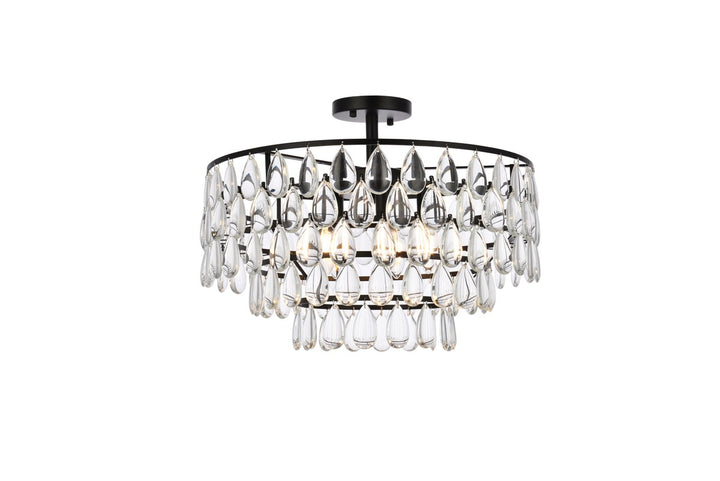 20 Inch Flush Mount In Black by Elegant Lighting
