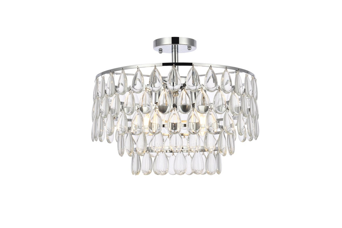 18 Inch Flush Mount In Chrome by Elegant Lighting