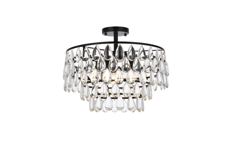 18 Inch Flush Mount In Black by Elegant Lighting