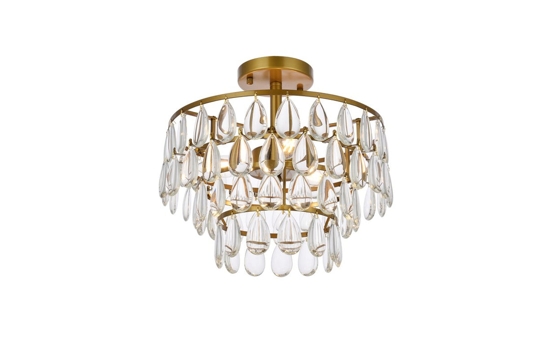 14 Inch Flush Mount In Brass