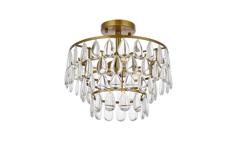 14 Inch Flush Mount In Brass