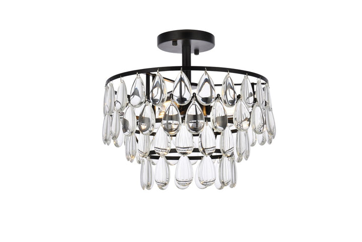 14 Inch Flush Mount In Black by Elegant Lighting