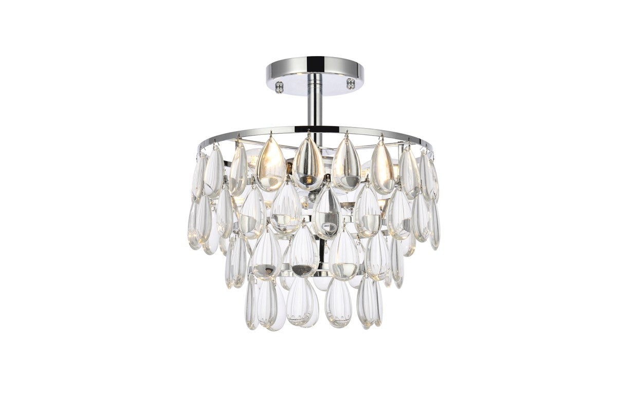 12 Inch Flush Mount In Chrome by Elegant Lighting