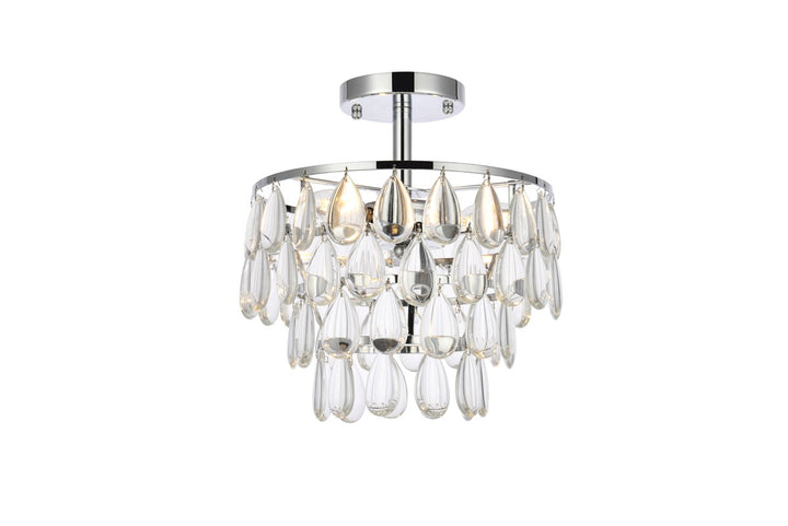 12 Inch Flush Mount In Chrome by Elegant Lighting