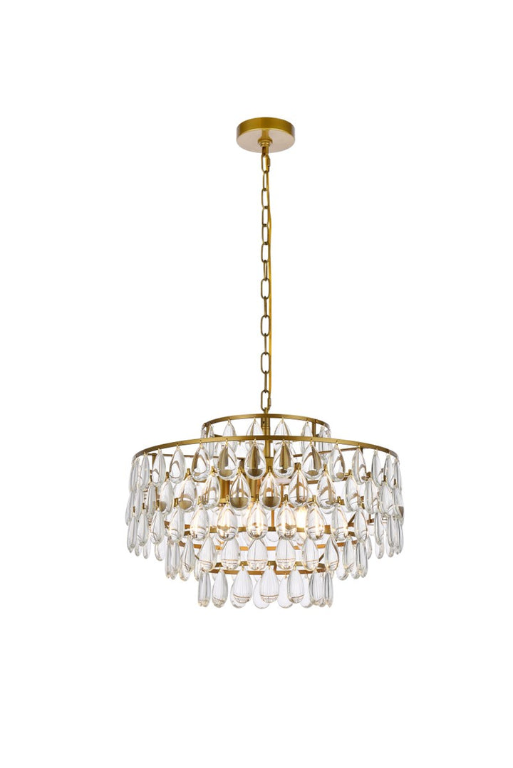 20 Inch Pendant In Brass by Elegant Lighting