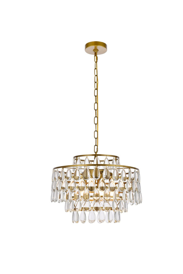 18 Inch Pendant In Brass by Elegant Lighting