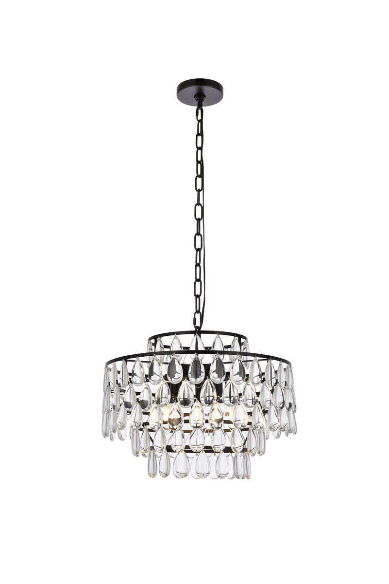 18 Inch Pendant In Black by Elegant Lighting
