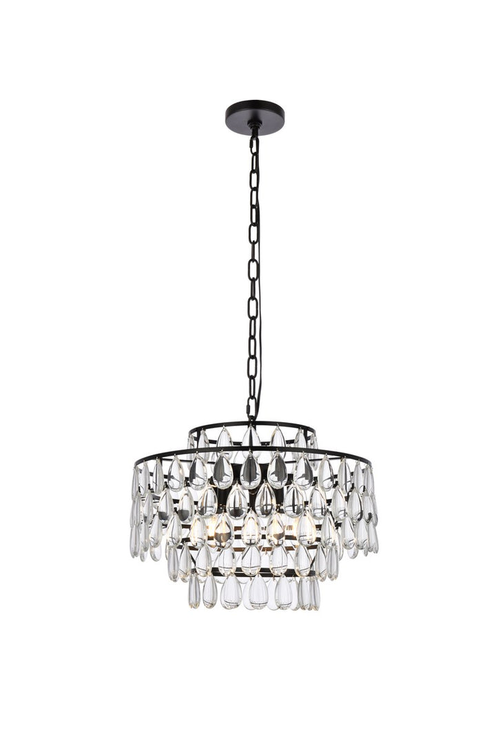 18 Inch Pendant In Black by Elegant Lighting