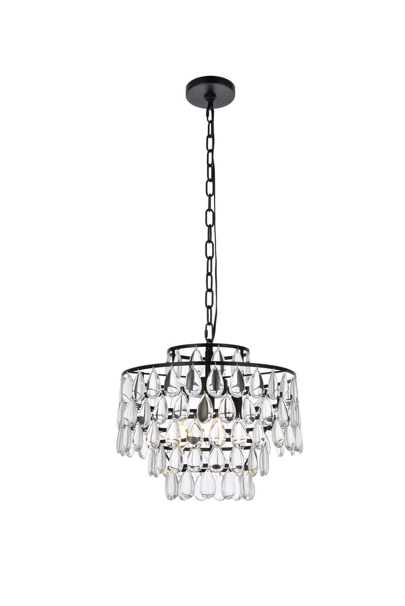 16 Inch Pendant In Black by Elegant Lighting