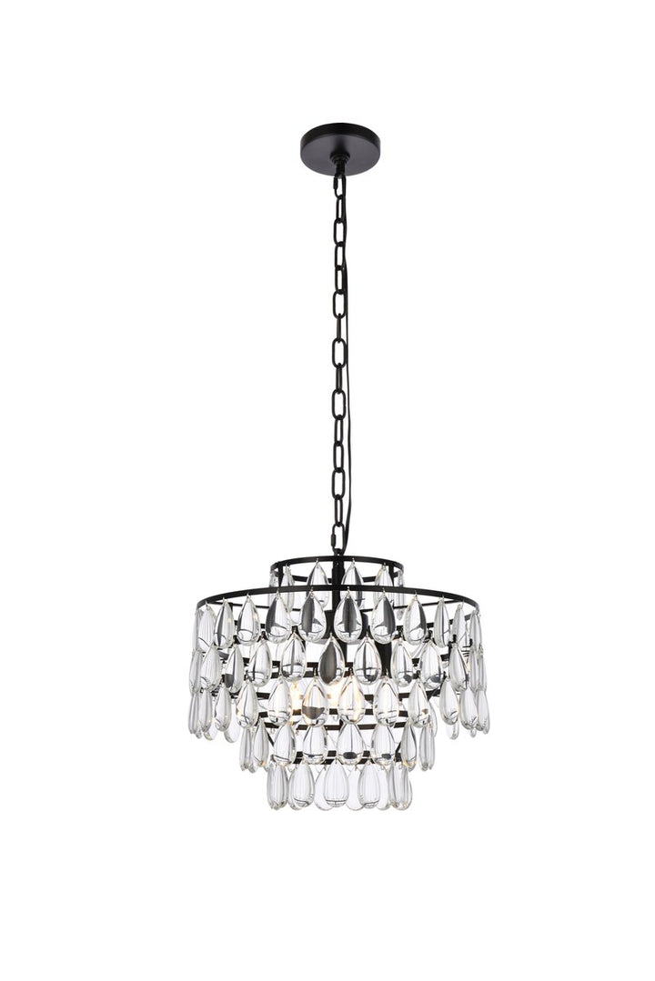 16 Inch Pendant In Black by Elegant Lighting